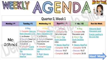 Preview of Digital Weekly Agenda