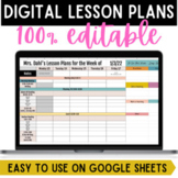 Digital Weekly Lesson Plan Templates {Google Sheets} - Ent