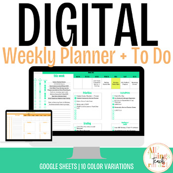 Preview of Digital Weekly Planner + To Do!