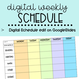 Digital Weekly Schedule Editable Template Distance Learning