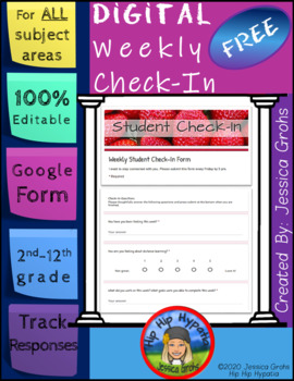 Preview of Digital: Weekly Student Check-In Form