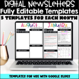 Digital Weekly and Monthly Newsletter Templates for Google Slides