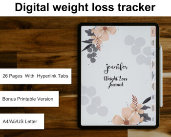 Printable Weight Tracker, Weight Loss Tracker, Weight Loss Planner, Weight  Loss Journal, Weight Loss Printable, A4 A5 LETTER PDF 