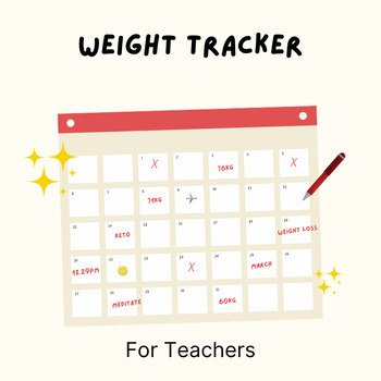 Preview of Digital Weight Tracker-Weight Planner for Teachers|PDF Format at 6*9 inches