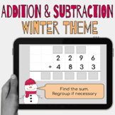 Digital Winter & Christmas Theme Addition & Subtraction wi