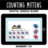Digital Winter Counting Mittens |Numbers 1-20|Google Slides|