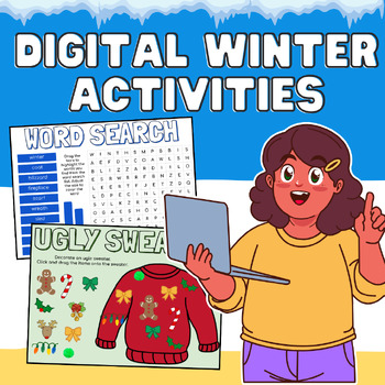 Preview of Digital Winter, Holidays, Christmas Fun Pack and Activities {Google Slides}