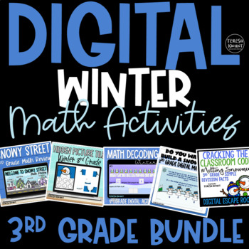 Preview of Digital Winter Math Activities & Centers for 3rd Grade | Distance Learning