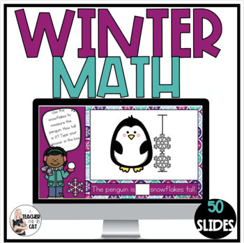 Preview of Digital Winter Math Activities - Measurement - Sorting - Counting - Patterning