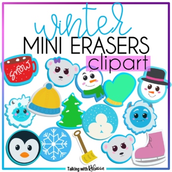 Digital Winter Mini Erasers Clip Art