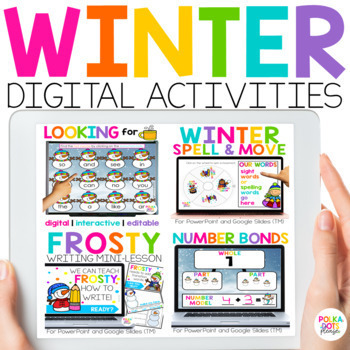 Preview of Digital Winter Snow Activities for Math & Reading & Writing