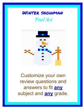 Preview of Digital Winter Snowman Mystery Pic. Create Your Own Questions in Google Sheets