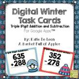 Digital Winter Triple Digit Addition and Subtraction Task 
