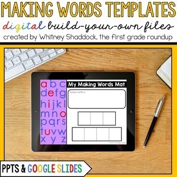 Preview of Digital Word Building Mat Templates for Making Words Phonics Lessons