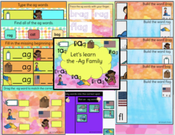 Preview of Digital- Word Families Short A Bundle For Google Slides