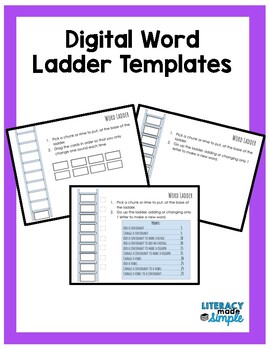 Preview of Digital Word Ladder Templates (Google Slides)