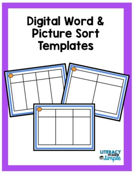 Preview of Digital Word & Picture Sort Templates (Google Slides)