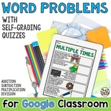 Digital Word Problem Practice with Self Grading Quizzes
