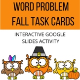 Digital Word Problem Task Cards(Fall Themed)