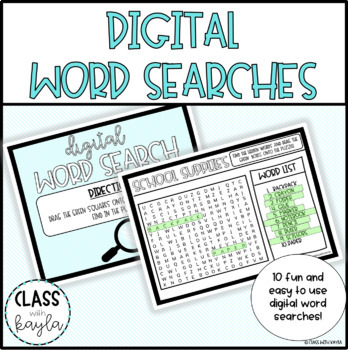 Preview of Digital Word Searches | Distance Learning | Google Classroom