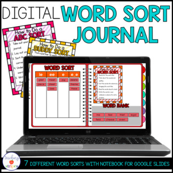 Preview of Digital Word Sort Notebook for Words Their Way | Google Slides