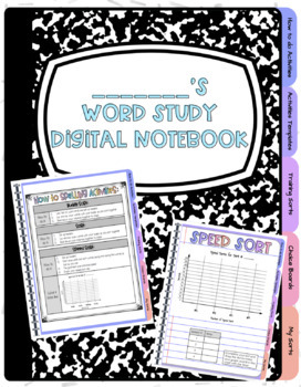 Preview of Digital Word Study/ Spelling Notebook