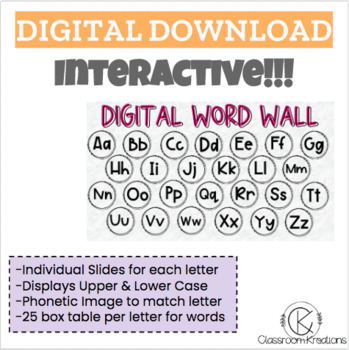 Preview of Digital Word Wall: Floral Farmhouse
