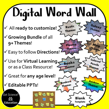 Preview of Digital Word Walls for Power Point - Growing Bundle