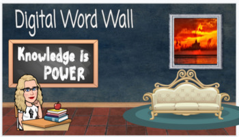 Preview of Digital Word Wall - Table Format (Word, Definition, Google Image)