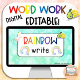 Digital Word Work Rainbow Write Sight Words for Pear Deck™