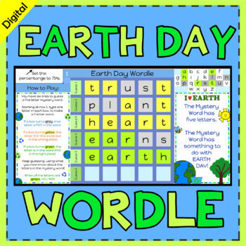 Preview of Digital Wordle Game for Earth Day Vocabulary Practice