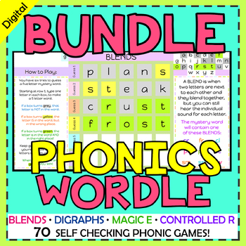 Preview of Digital Wordle Game for Phonics Practice, BUNDLE