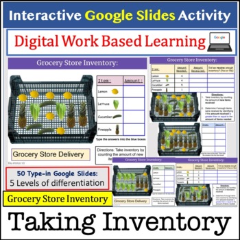 Preview of Digital Work Based Learning: Taking INVENTORY Grocery Store Google Slides