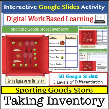 Preview of Digital Work Based Learning: Taking INVENTORY Sporting Goods Store Google Slides