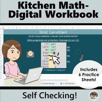 Preview of Digital Workbook | Equivalency, Conversions, Doubling, Halving, & Abbreviations