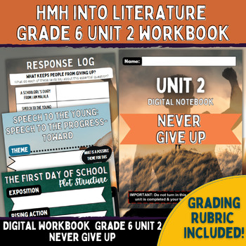 Preview of Digital Workbook HMH Into Literature Grade 6 ELA UNIT 2 Never Give Up