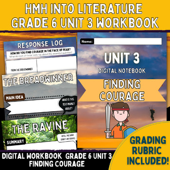 Preview of Digital Workbook HMH Into Literature Grade 6 ELA UNIT 3 Finding Courage