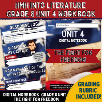 Preview of Digital Workbook HMH Into Literature Grade 8 ELA UNIT 4 The Fight for Freedom