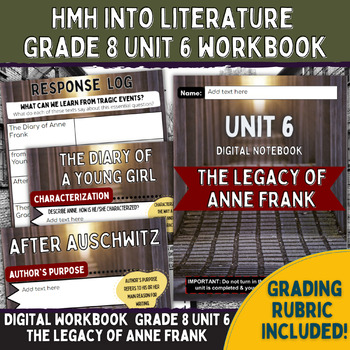 Preview of Digital Workbook HMH Into Literature Grade 8 ELA UNIT 6 The Legacy of Anne Frank
