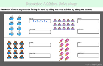 digital worksheets for google apps 2nd grade arrays repeated addition