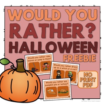 Preview of Digital Would You Rather Questions for Kids - Halloween - FREE INTERACTIVE PDF