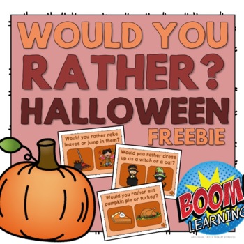 Preview of Digital Would You Rather Questions for Kids Halloween Edition - FREE BOOM CARD