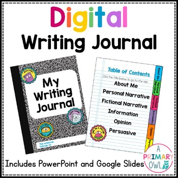 Preview of Digital Writing Journal Power Point, Google Slides