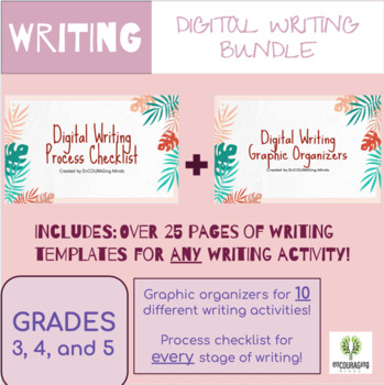 Preview of Digital Writing Bundle | Graphic Organizers and Writing Checklists