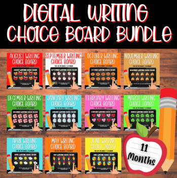 Preview of Digital Writing Choice Board Bundle