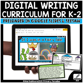 Preview of Digital Writing Curriculum for K-2 Year Long Resource for Google Slides & Seesaw