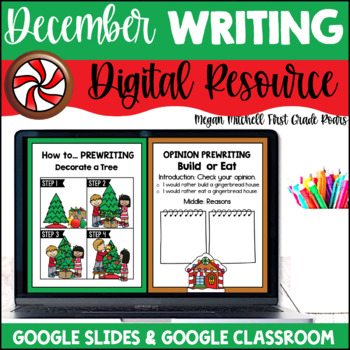 Preview of Digital Writing December Google Classroom Google Slides