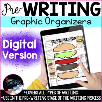 Preview of Digital Writing Graphic Organizers for Prewriting Stage of the Writing Process