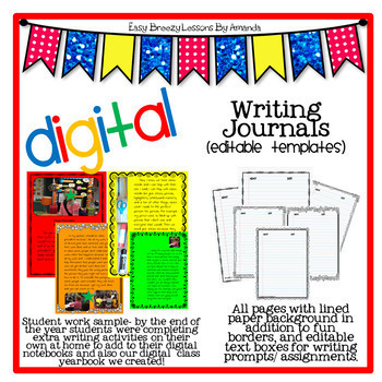 Digital Writing Journal (40 editable templates) | TpT