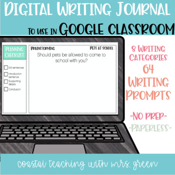 Preview of Digital Writing Journal-For Google Classroom